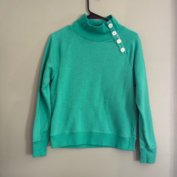 J. Crew Tops - J. Crew Wide button-collar pullover sweatshirt in cloudspun fleece size XS